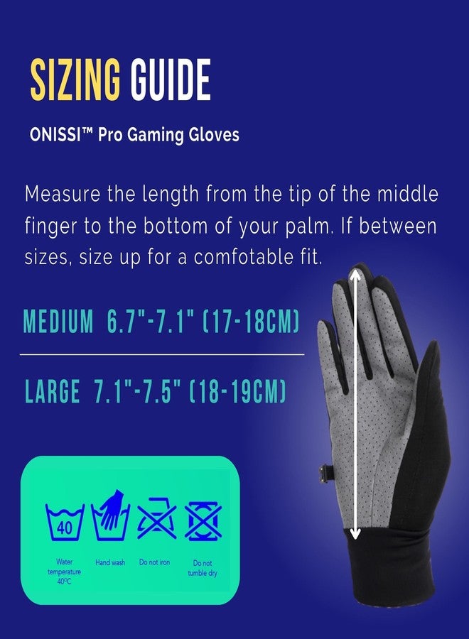 ONISSI Pro Gaming Gloves for Sweaty Hands | Sim Racing Gloves | Full Finger Gamer Grip for PS4/ PS5/Xbox/PC/VR/Sim Racer - Image 2